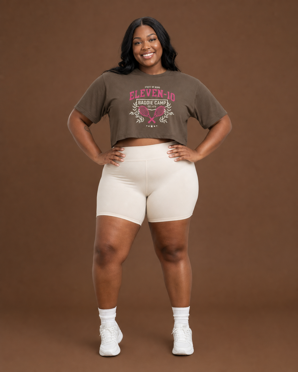 Eleven‑10 “Baddie Camp” Cropped Tee