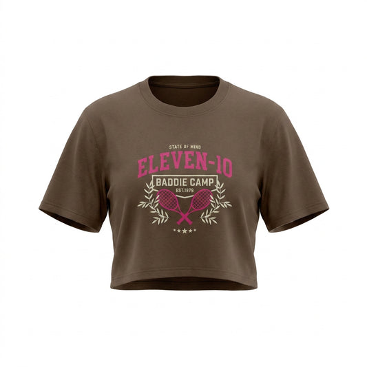 Eleven‑10 “Baddie Camp” Cropped Tee
