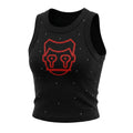 Eleven‑10 Red Silent Cries Rhinestone Crop Tank – Black Edition