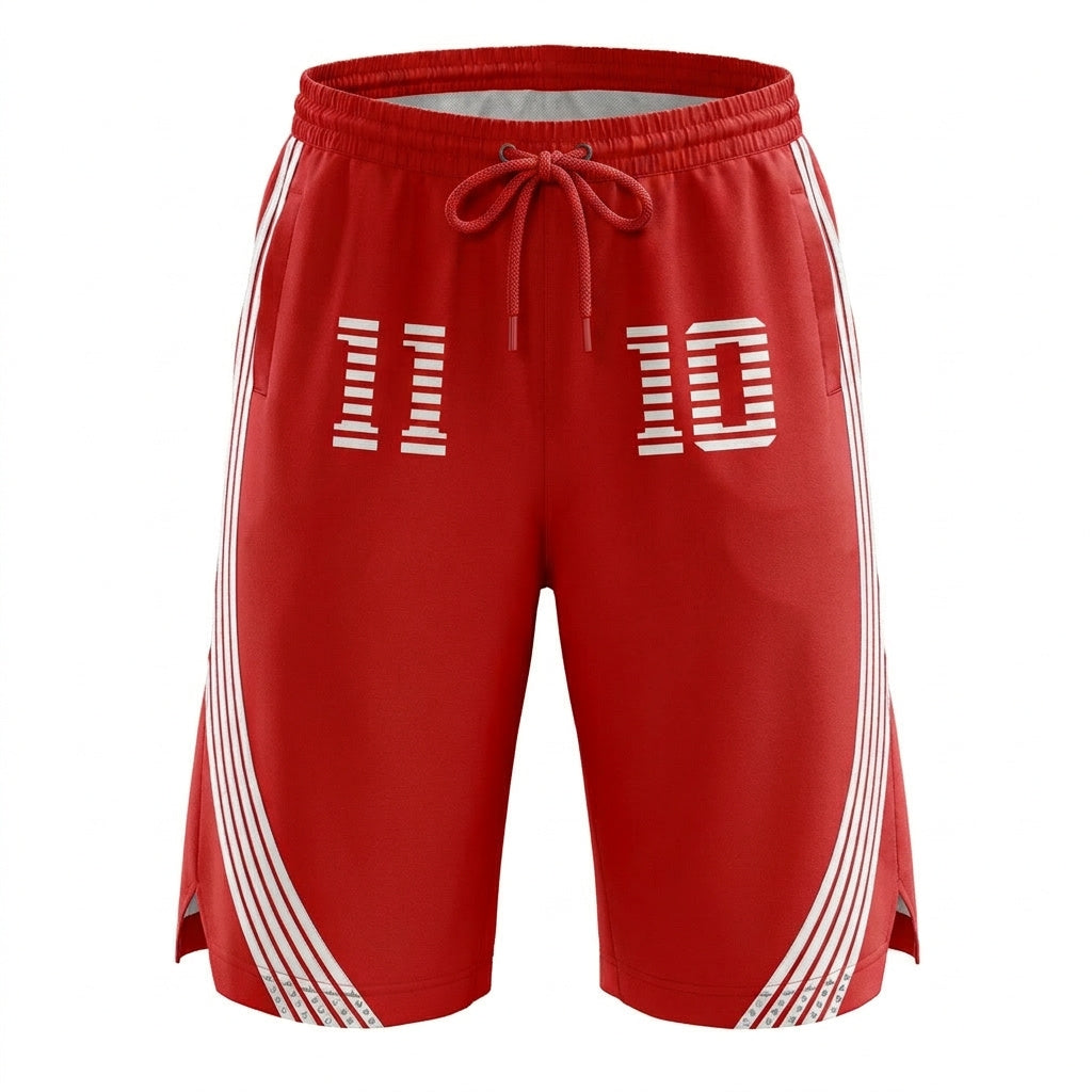 Eleven‑10 Red Stride Oversized Shorts – Performance Edition